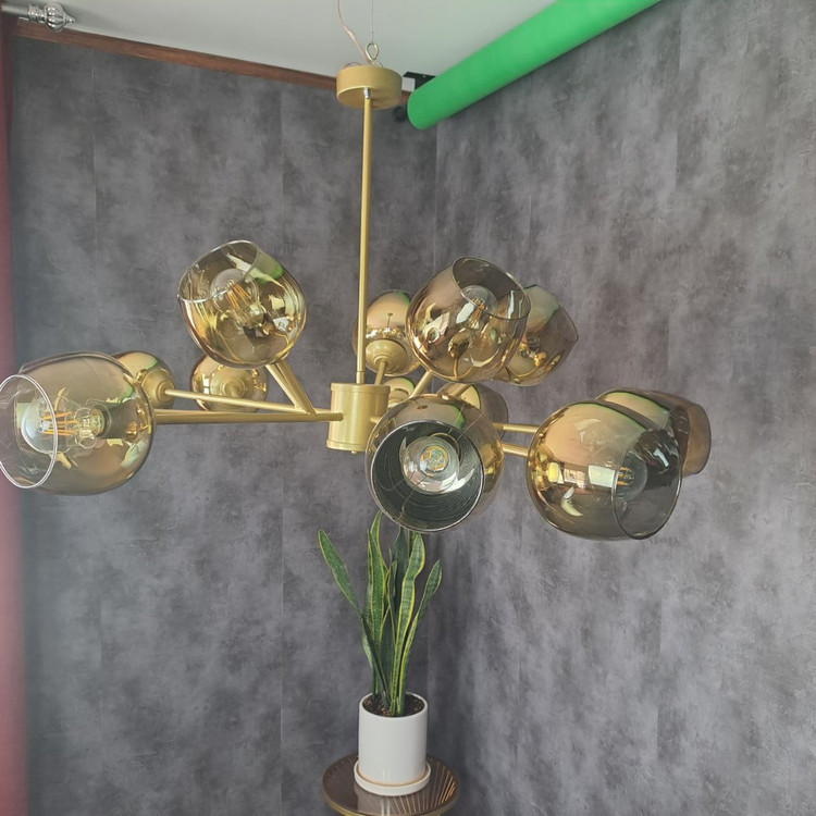 لوستر مدرن حبابی ۱۵ شعله(دارای تنوع رنگی)